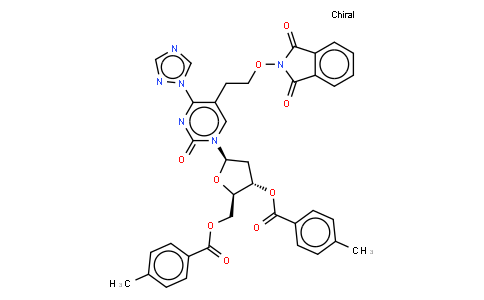 126128-40-3 | 1-(3,5-DI-O-(P-TOLUOYL)-BETA-D-2-DEOXYRIBOFURANOSYL)-5-(2-(PHTHALIMIDOOXY)ETHYL)-4 (1,2,4-TRIAZOL-1-YL)-1H-PYRIMIDIN-2-ONE