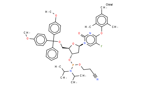 198080-36-3 | 2'-DEOXY-5'-O-DMT-5-FLUORO-O4-(2,4,6-TRIMETHYLPHENYL)URIDINE 3'-CE PHOSPHORAMIDITE