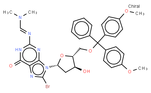 204582-53-6 | 8-BROMO-5'-O-(DIMETHOXYTRITYL)-N2-(DIMETHYLAMINOMETHYLIDENE)-2'-DEOXYGUANOSINE