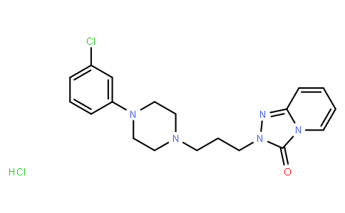 134498 | 25332-39-2 | 2-[3-[4-(3-Chlorophenyl)-1-piperazinyl]propyl]-1,2,4-triazolo[4,3-a]pyridin-3(2H)-one hydrochloride