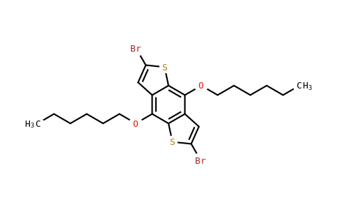 100428 | 359017-65-5 | 2,6-Dibromo-4,8-bis(hexyloxy)-benzo[1,2-B:4,5-B']dithiophene