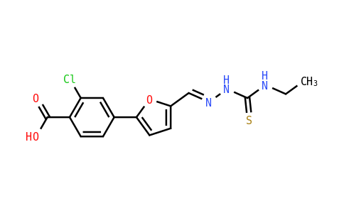 100421 | 592474-91-4 | 2-Chloro-4-[5-[[2-[(ethylamino)thioxomethyl]hydrazinylidene]methyl]-2-furanyl]benzoic acid