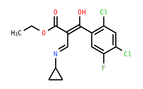 Ethyl (Z)-2-(cyclopropyliminomethyl)-3-(2,4-dichloro-5-fluorophenyl)-3-hydroxyprop-2-enoate