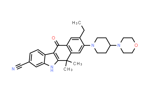 9-Ethyl-6,11-dihydro-6,6-dimethyl-8-[4-(4-morpholinyl)-1-piperidinyl]-11-oxo-5H-benzo[b]carbazole-3-carbonitrile