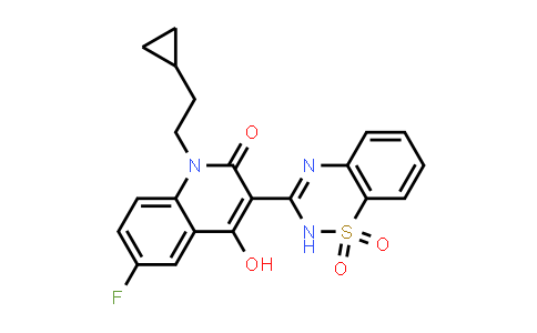 2(1H)-QUINOLINONE, 1-(2-CYCLOPROPYLETHYL)-3-(1,1-DIOXIDO-2H-1,2,4-BENZOTHIADIAZIN-3-YL)-6-FLUORO-4-HYDROXY-