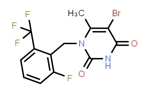 英文名称:5-BROMO-1-(2-FLUORO-6-TRIFLUOROMETHYL-BENZYL)-6-METHYL-1H-PYRIMIDINE-2,4-DIONE