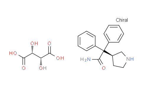3-(S)-(1-Carbamoyl-1,1-diphenylmethyl)pyrrolidine L-(+)-tartrate