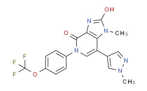 2-hydroxy-1-methyl-7-(1-methyl-1H-pyrazol-4-yl)-5-(4-(trifluoromethoxy)phenyl)-1,5-dihydro-4H-imidazo[4,5-c]pyridin-4-one
