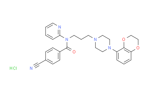 4-氰基-N-(2R-(4-(2,3-二氢苯基(1,4)-二氧-5-)-哌嗪-1-)-丙基)-N-吡啶-2-苯甲酰胺 盐酸盐
