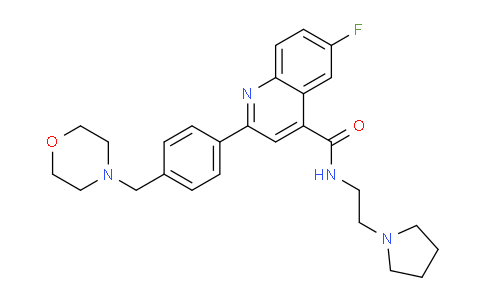 6-fluoro-2-(4-(morpholinomethyl)phenyl)-N-(2-(pyrrolidin-1-yl)ethyl)quinoline-4-carboxamide