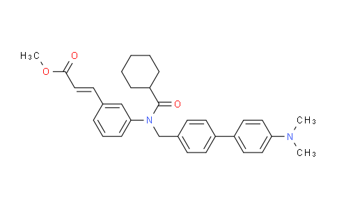 (E)-methyl 3-(3-(N-((4'-(dimethylamino)-[1,1'-biphenyl]-4-yl)methyl)cyclohexanecarboxamido)phenyl)acrylate