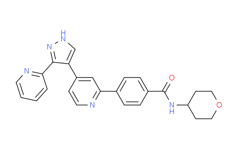 4-(4-(3-(pyridin-2-yl)-1H-pyrazol-4-yl)pyridin-2-yl)-N-(tetrahydro-2H-pyran-4-yl)benzamide