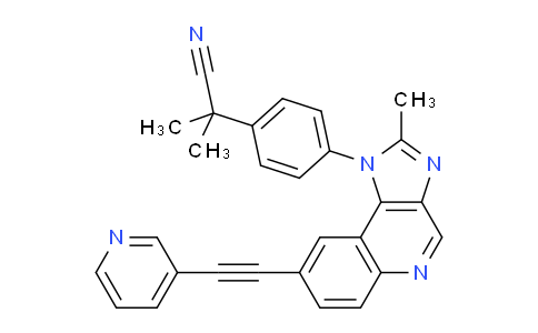 2-甲基-2-[4-[2-甲基-8-[(吡啶-3-基)乙炔基]咪唑并[4,5-C]喹啉-1-基]苯基]丙腈