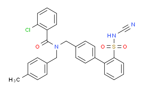 2-chloro-N-((2'-(N-cyanosulfamoyl)-[1,1'-biphenyl]-4-yl)methyl)-N-(4-methylbenzyl)benzamide