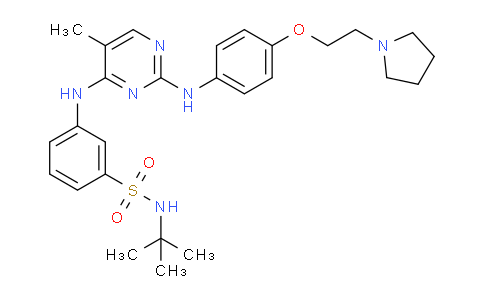 N-(tert-butyl)-3-((5-methyl-2-((4-(2-(pyrrolidin-1-yl)ethoxy)phenyl)amino)pyrimidin-4-yl)amino)benzenesulfonamide