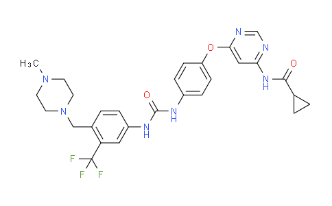 N-(6-(4-(3-(4-((4-methylpiperazin-1-yl)methyl)-3-(trifluoromethyl)phenyl)ureido)phenoxy)pyrimidin-4-yl)cyclopropanecarboxamide