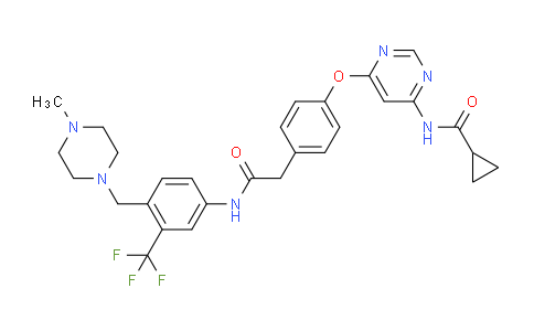 N-(6-(4-(2-((4-((4-methylpiperazin-1-yl)methyl)-3-(trifluoromethyl)phenyl)amino)-2-oxoethyl)phenoxy)pyrimidin-4-yl)cyclopropanecarboxamide