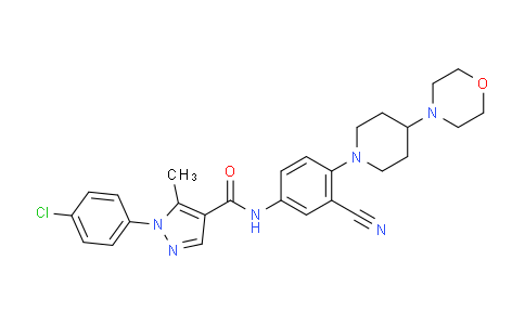 1-(4-chlorophenyl)-N-(3-cyano-4-(4-morpholinopiperidin-1-yl)phenyl)-5-methyl-1H-pyrazole-4-carboxamide