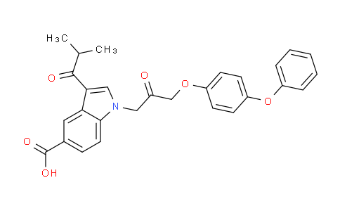 3-isobutyryl-1-(2-oxo-3-(4-phenoxyphenoxy)propyl)-1H-indole-5-carboxylic acid