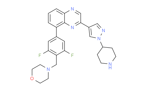 4-(2,6-difluoro-4-(3-(1-(piperidin-4-yl)-1H-pyrazol-4-yl)quinoxalin-5-yl)benzyl)morpholine