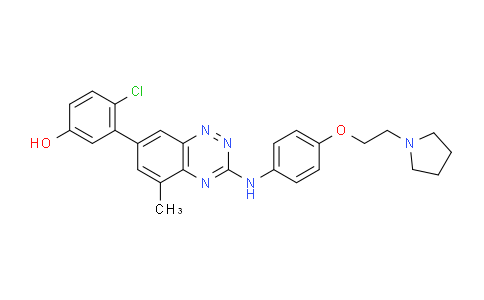4-chloro-3-(5-methyl-3-((4-(2-(pyrrolidin-1-yl)ethoxy)phenyl)amino)benzo[e][1,2,4]triazin-7-yl)phenol
