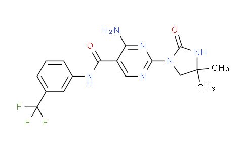 4-amino-2-(4,4-dimethyl-2-oxoimidazolidin-1-yl)-N-(3-(trifluoromethyl)phenyl)pyrimidine-5-carboxamide