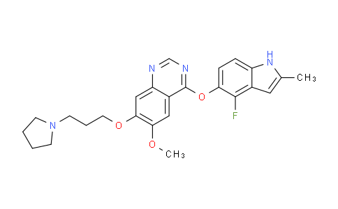 4-((4-fluoro-2-methyl-1H-indol-5-yl)oxy)-6-methoxy-7-(3-(pyrrolidin-1-yl)propoxy)quinazoline