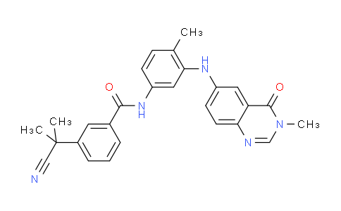 3-(2-cyanopropan-2-yl)-N-(4-methyl-3-(3-methyl-4-oxo-3,4-dihydroquinazolin-6-ylamino)phenyl)benzamide