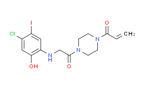 1-(4-(2-(4-chloro-2-hydroxy-5-iodophenylamino)acetyl)piperazin-1-yl)prop-2-en-1-one