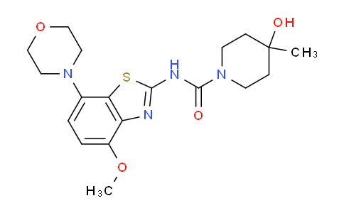 4-hydroxy-N-(4-methoxy-7-morpholinobenzo[d]thiazol-2-yl)-4-methylpiperidine-1-carboxamide