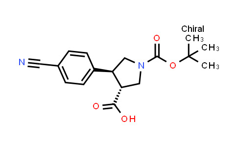(3R,4S)-4-(4-Cyanophenyl)-1-[(2-methylpropan-2-YL)oxycarbonyl]pyrrolidine-3-carboxylic acid