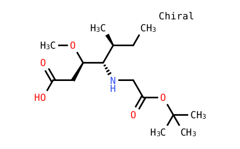 Heptanoic acid, 4-​[[(1,​1-​dimethylethoxy)​carbonyl]​methylamino]​-​3-​methoxy-​5-​methyl-​, (3R,​4S,​5S)​-