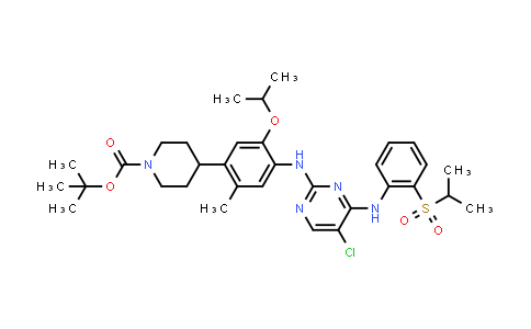 tert-Butyl 4-(4-((5-chloro-4-((2-(isopropylsulfonyl)phenyl)amino)pyrimidin-2-yl)amino)-5-isopropoxy-2-methylphenyl)piperidine-1-carboxylate