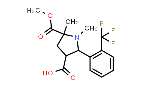 5-(Methoxycarbonyl)-1,5-dimethyl-2-(2-(trifluoromethyl)phenyl)pyrrolidine-3-carboxylic acid