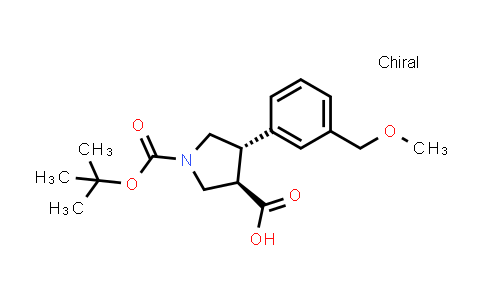 (3R,4S)-rel-1-(tert-Butoxycarbonyl)-4-(3-(methoxymethyl)phenyl)pyrrolidine-3-carboxylic acid