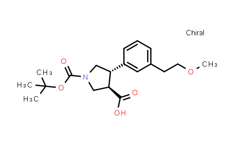 (3R,4S)-rel-1-(tert-Butoxycarbonyl)-4-(3-(2-methoxyethyl)phenyl)pyrrolidine-3-carboxylic acid