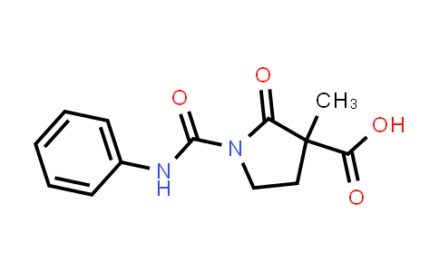 3-Methyl-2-oxo-1-(phenylcarbamoyl)pyrrolidine-3-carboxylic acid