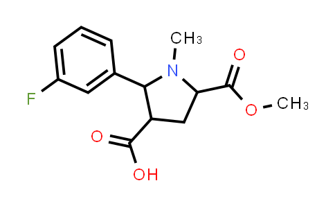 2-(3-Fluorophenyl)-5-(methoxycarbonyl)-1-methylpyrrolidine-3-carboxylic acid