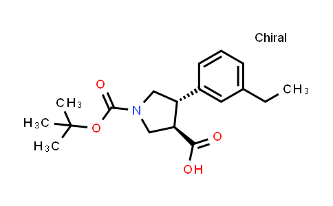 (3R,4S)-rel-1-(tert-Butoxycarbonyl)-4-(3-ethylphenyl)pyrrolidine-3-carboxylic acid