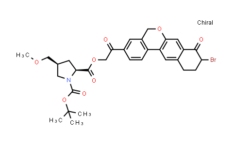 (2S,4S)-2-(2-(9-Bromo-8-oxo-8,9,10,11-tetrahydro-5H-dibenzo[c,g]chromen-3-yl)-2-oxoethyl) 1-tert-butyl 4-(methoxymethyl)pyrrolidine-1,2-dicarboxylate