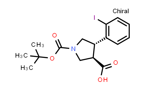 (3R,4S)-rel-1-(tert-Butoxycarbonyl)-4-(2-iodophenyl)pyrrolidine-3-carboxylic acid