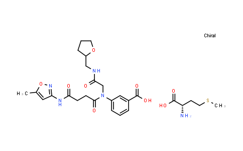 (S)-2-Amino-4-(methylthio)butanoic acid compound with 3-(4-((5-methylisoxazol-3-yl)amino)-4-oxo-N-(2-oxo-2-(((tetrahydrofuran-2-yl)methyl)amino)ethyl)butanamido)benzoic acid (1:1)