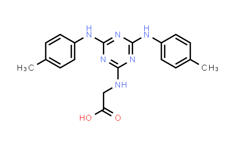 2-((4,6-Bis(p-tolylamino)-1,3,5-triazin-2-yl)amino)acetic acid