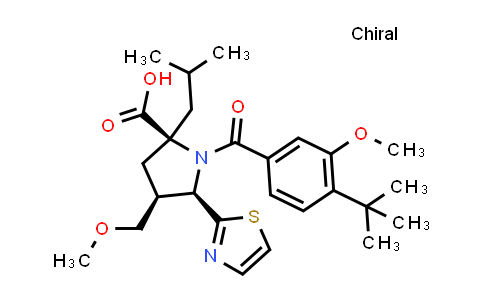 (2S,4S,5R)-1-(4-(tert-Butyl)-3-methoxybenzoyl)-2-isobutyl-4-(methoxymethyl)-5-(thiazol-2-yl)pyrrolidine-2-carboxylic acid