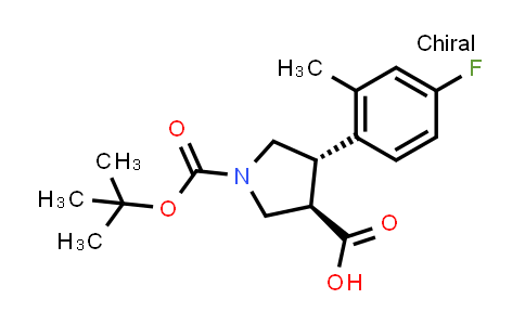 (3R,4S)-rel-1-(tert-Butoxycarbonyl)-4-(4-fluoro-2-methylphenyl)pyrrolidine-3-carboxylic acid