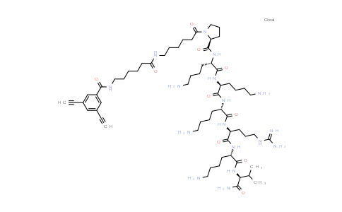 (S)-N-((3S,6S,9S,12S,15S,18S)-22-Amino-6,12,15-tris(4-aminobutyl)-3-carbamoyl-9-(3-guanidinopropyl)-2-methyl-5,8,11,14,17-pentaoxo-4,7,10,13,16-pentaazadocosan-18-yl)-1-(6-(6-(3,5-diethynylbenzamido)hexanamido)hexanoyl)pyrrolidine-2-carboxamide