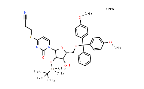3-(1-((2R,3S,4S,5R)-5-((bis(4-methoxyphenyl)(phenyl)methoxy)methyl)-3-(tert-butyldimethylsilyloxy)-4-hydroxytetrahydrofuran-2-yl)-2-oxo-1,2-dihydropyrimidin-4-ylthio)propanenitrile