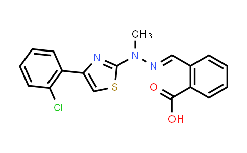 Benzoic acid, 2-[(E)-[2-[4-(2-chlorophenyl)-2-thiazolyl]-2-methylhydrazinylidene]methyl]-