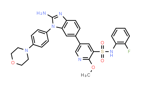 5-{2-Amino-1-[4-(4-morpholinyl)phenyl]-1H-benzimidazol-6-yl}-N-(2-fluorophenyl)-2-methoxy-3-pyridinesulfonamide