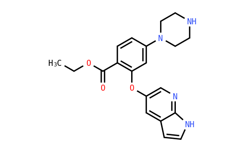 Benzoic acid, 4-(1-piperazinyl)-2-(1H-pyrrolo[2,3-B]pyridin-5-yloxy)-, ethyl ester